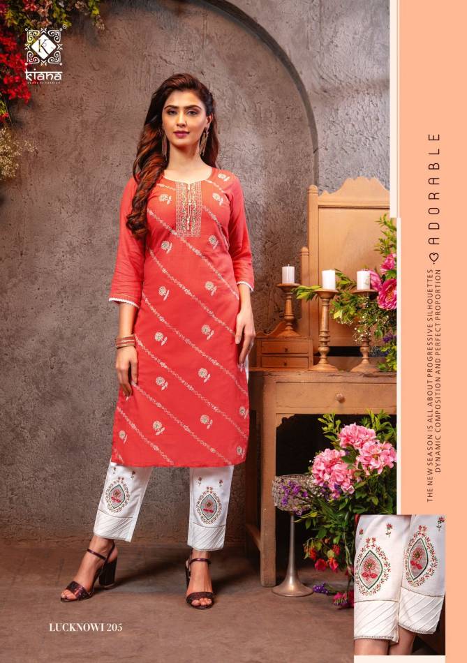 Kiana Lucknowi 2 Fancy Ethnic Wear Cotton Kurti With Bottom Collection